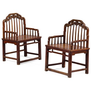 Pair of Chinese Jumu Armchairs